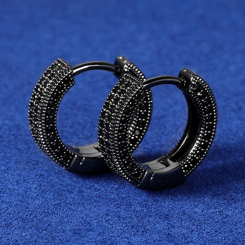 Elegant Black Hoop Earrings - Lightweight, Versatile Fashion Accessory for Style & Comfort