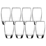 Set of 8 Ellendale 16oz Heavy Base Drinking Glasses - Durable, Clear Glassware for Spill-Proof Sipping, Perfect for Cold Beverages, Dishwasher Safe, Ideal for Home & Gifting, Drinking Glass Set