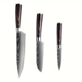 3-10pcs Stainless Steel Deluxe Kitchen Knife Set - Ergonomic Wooden Handle, Sharp Blade, Multi-Purpose, Portable for Home, Outdoor Camping, Dormitory, and More - Perfect for Chefs, Cooking Enthusiasts, and Foodies