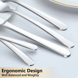 60/90pcs Stainless Steel Tableware, Western Dining Silverware, Steak Knife, Salad Fork, Coffee Dessert Spoons, Cutlery Set with Gift Box for 12 Persons, Dishwasher Safe, Kitchen Accessories,Halloween,Weddings