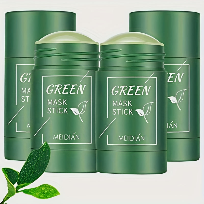 2-Pack/4-Pack Green Tea Mask Stick, Hypoallergenic Unisex Adult Facial Moisturizer, Oil Control, Natural Skin Firming, Suitable for All Skin Types, Clean Effect, Pure Green Tea Ingredients, Ideal Gift for Her