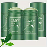 2-Pack/4-Pack Green Tea Mask Stick, Hypoallergenic Unisex Adult Facial Moisturizer, Oil Control, Natural Skin Firming, Suitable for All Skin Types, Clean Effect, Pure Green Tea Ingredients, Ideal Gift for Her