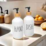 2pcs Soap Dispenser Set, Countertop Lotion Bottle, Bathroom Hand Soap Dispenser, Refillable Empty Bottle For Hand And Dish Soap, Bathroom Accessories, Home Decor