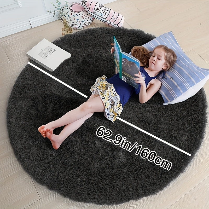 1pc Luxurious Shaggy Rug - Ultra-Soft, Non-Slip, Water-Resistant for Home Comfort - Ideal for Bedroom, Living Room, Nursery & Dorm Decor (4x4)