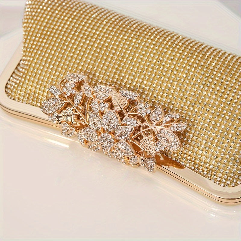 Luxurious Rhinestone Evening Clutch Bag - Small, Fashionable, Sparkling Purse for Weddings, Luxurious Dinners, and Formal Events - Elegant, Glamorous, and Eye-Catching Accessory for Women
