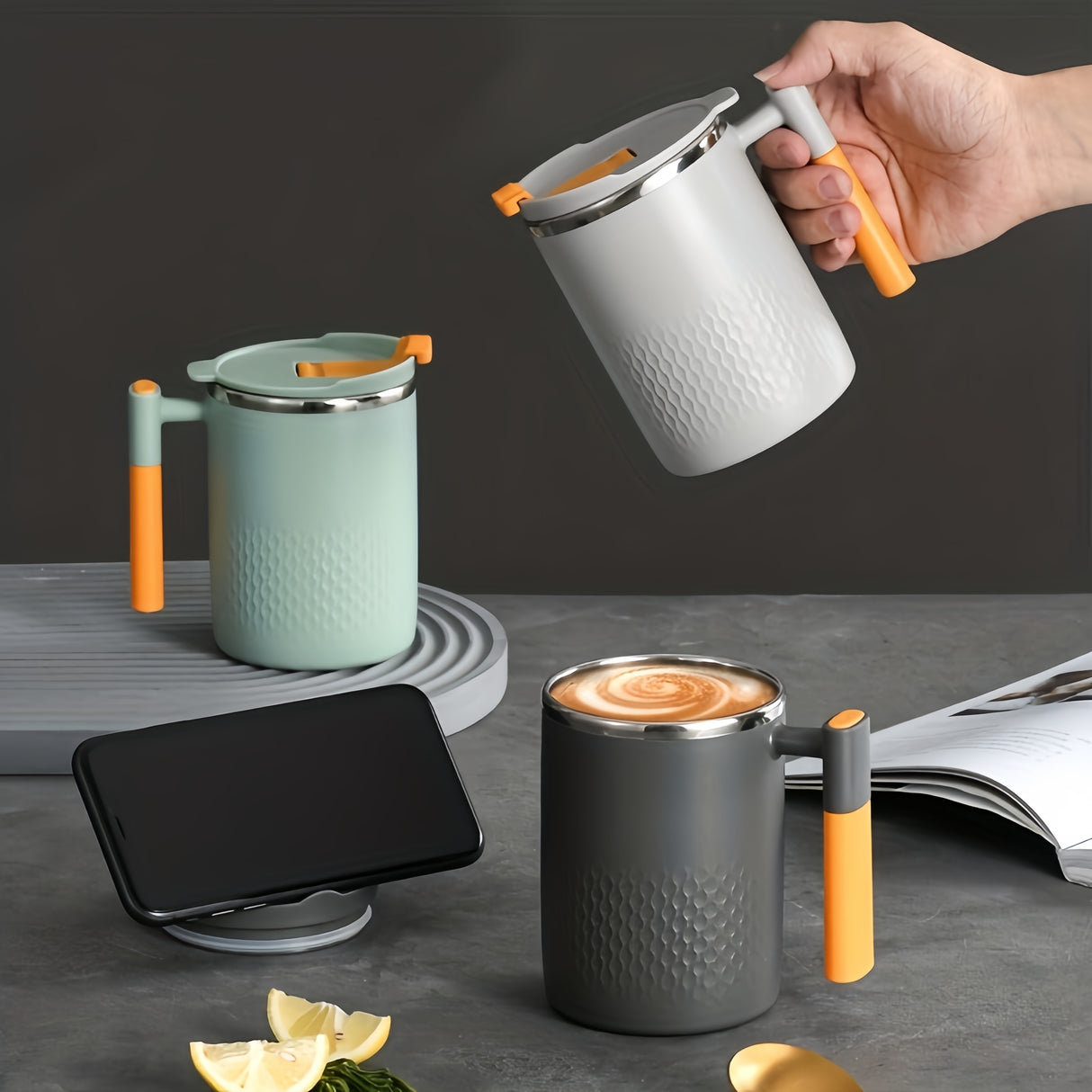 1pc, 15.2oz Premium Thermal Insulated Stainless Steel Coffee Mug with Lid - Keeps Drinks Hot or Cold for Hours, Sweat-Free and Spill-Proof, Perfect for Summer, Outdoor Activities, and Birthday Gifts
