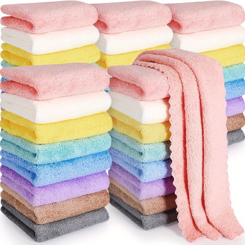20pcs Soft & Absorbent Solid Color Washcloths - Gentle on Skin, Quick-Drying, Compact Square Towels for Home Bathroom, Bathroom Essentials, 9.8*9.8in