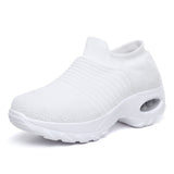 Women's Air Cushion Sole Sock Sneakers, Lightweight Knit Slip On Shoes, Breathable Running Shoes