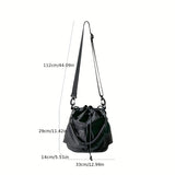 Luxury Large Capacity Drawstring Crossbody Bag - Women's Nylon Shoulder Bag for Daily Use - Spacious, Stylish, and Practical Tote Bag with Adjustable Strap