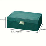 Vintage Glamour Jewelry Organizer Box - Spacious Dual-Level Storage with Lock, Safeguard Your Necklaces, Watches & Earrings in Style