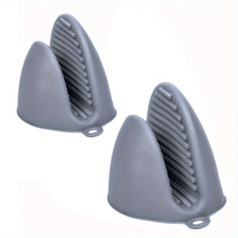 2 Pack Silicone Oven Mitts Pot Holders Sets for Kitchen Heat Resistant Small Kitchen Mittens Rubber Air Fryer Mitts Mini Pot Pinch Grip for Cooking & Baking