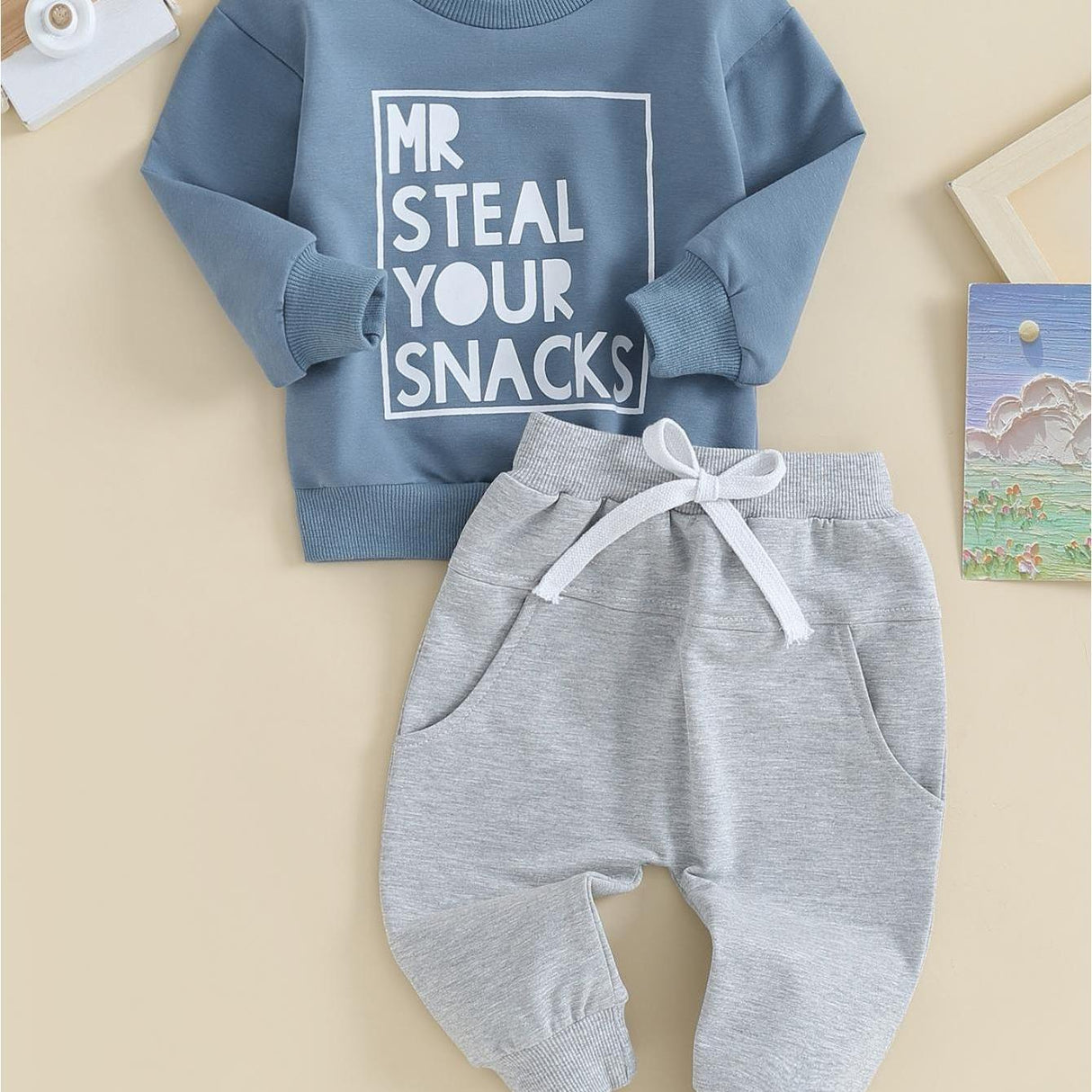 2PCS Toddler Boys' Cozy Long Sleeve Letter Print Sweatshirt and Drawstring Pants Sets - Soft, Breathable, and Comfortable Outfit for Casual Daily Wear - Perfect for Winter and Fall Seasons