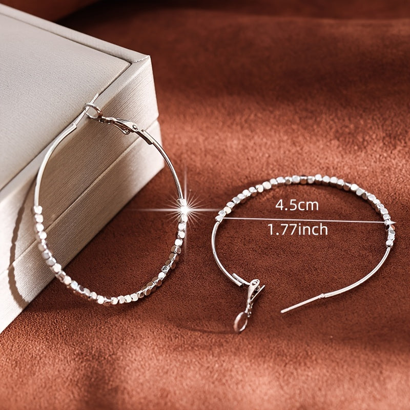 Cubic Beads Hoop Earrings Exaggerated Jewelry Accessories For Women Elegant Ear Jewelry