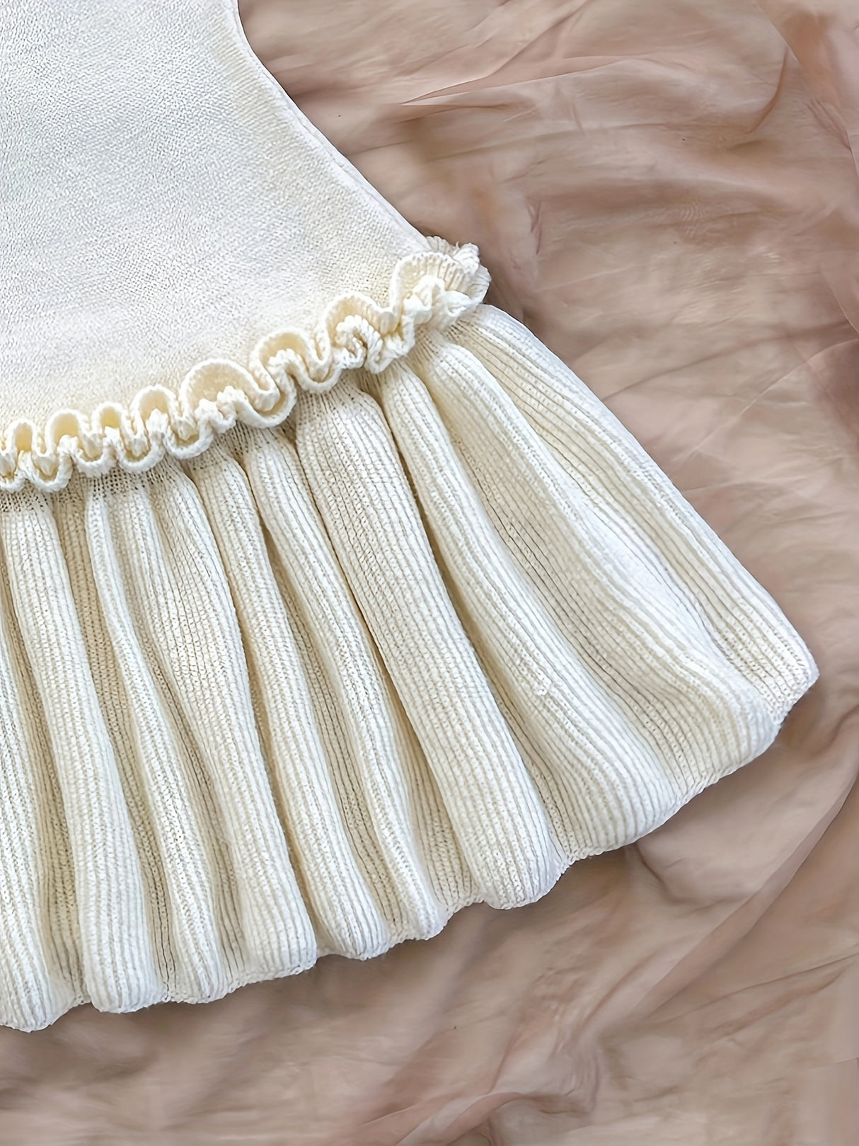 Elegant Sleeveless Knit Halter Dress for Women - Ribbed Texture with Lettuce Hem & Tie-Back Detail, Perfect for Spring/Fall, White, Casual Elegance | Tieback Swimsuit | Polyester Fabric