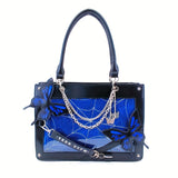 Gothic Butterfly Deco Tote Bag, Y2K Punk Crossbody Bag, Funky Shoulder Purse & Handbag For Girls