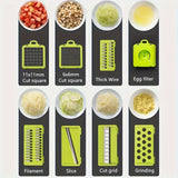 14-in-1/ Set Upgraded Vegetable Chopper With Container, Professional Food Chopper, Multi-Functional Fruit Slicer, Manual Food Shredder, Onion Grater With Multiple Interchangeable Blades Chopper, Dicer (Kitchen Gadgets And Ess