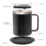 Electric Coffee Mug Warmer Set For Desk - Heating Base & Lid - Intelligent Mug For Heating Milk, Tea & Hot Chocolate - Keeps Drinks Up To 131°F/55°C - Perfect Gift For Coffee Lovers