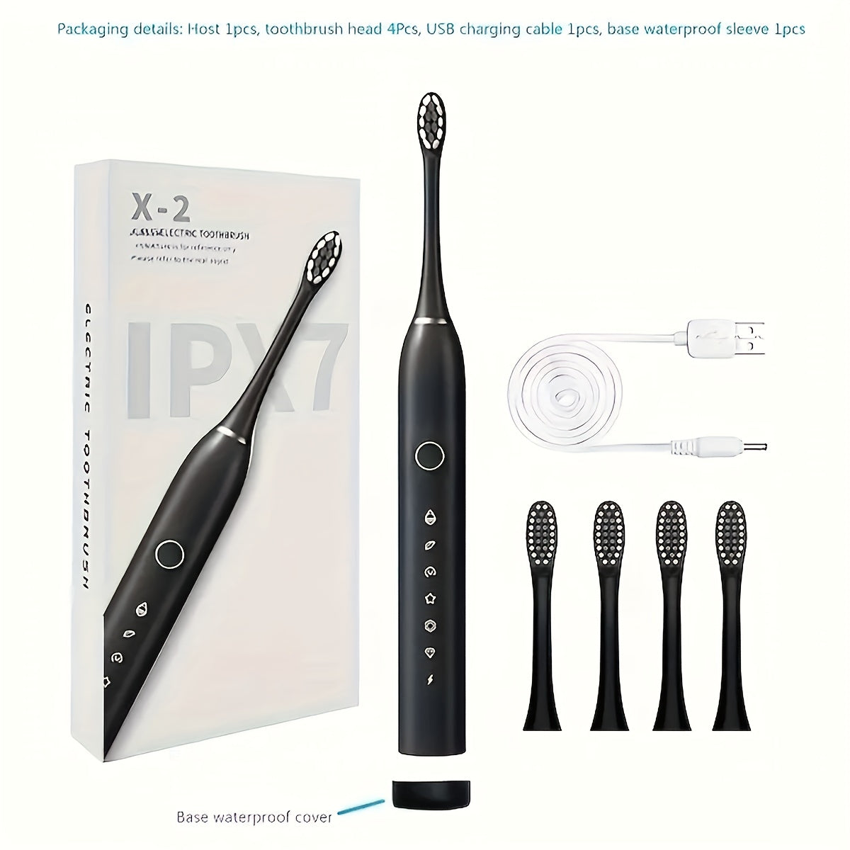 Electric Toothbrush With 6 Modes And A Smart Timer, Suitable For Both Men And Women, Rechargeable USB Electric Toothbrush, Whitening Oral Hygiene, 4/8 Replacement Heads, Sensitive Gums And Teeth Special Soft Toothbrush