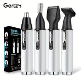 4-in-1 Multi-Functional Electric Shaver - Electric Razor with USB Rechargeable, Aluminum Body, Sideburns Trimmer, Eyebrow Trimmer, Nose Hair Trimmer, Base and Advanced Cordless Design for Easy Use