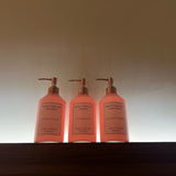 3-Pack Pink Refillable Plastic Dispenser Bottles, 500ml/16oz, Waterproof Labels, for Shampoo, Conditioner, Body Wash, Lotion, Cosmetic Containers - Unscented, Bathroom Essentials