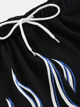 Flame-Inspired Y2K Drawstring Shorts for Women - Season-Versatile with Pockets, Medium Stretch & Easy-Care
