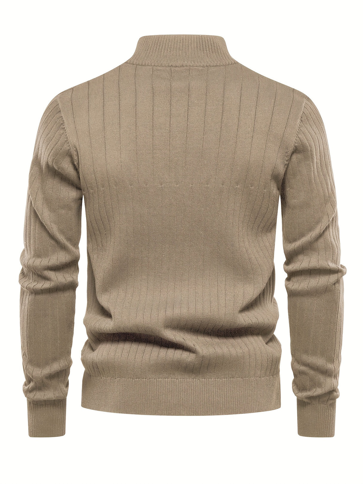 Men's Casual Cotton Warm Slightly Stretch Half Zipper Stand Collar Pullover Sweater For Men Fall Winter