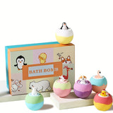 Animal-Themed Bath Bombs Set With Miniature Figures, Soothing Aromatherapy Fizzies For Relaxing Bubble Baths, Birthday Gift, Home Spa Bathroom Essentials