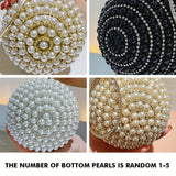 Glamorous Faux Pearl & Rhinestone Ball Clutch - Sparkling Evening Handbag for Weddings, Proms & Parties - Womens Fashion Purse