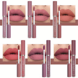 6 Pcs Matte Long-Lasting Wear - Liquid Lipstick Makeup Set - Non-Stick Cup Not Fade Waterproof Lip Gloss