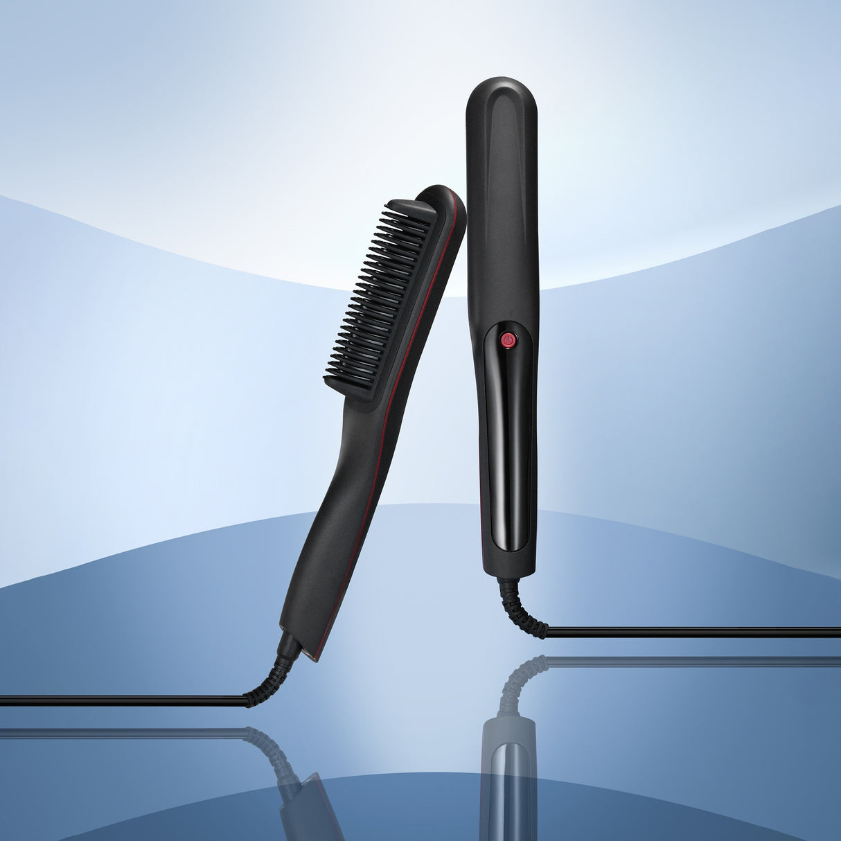 2-in-1 Ceramic Hair Straightener Brush - Advanced, All-in-One Styling Tool with Quick-Heat Tech & LCD Display - Perfect for All Hair Types, Daily Use & Stylish Womens Gift