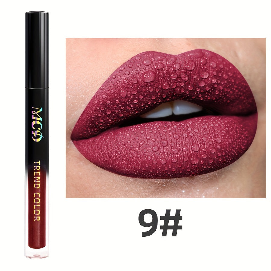 1pc, Non-Sticky Lasting Lip Glaze, Matte Lip Mud, High Pigment Liquid Lipsticks Lip Gloss, Ideal Mardi Gras Festival Party Makeup, With Black Green Blue White Glossy Pink Highlighter Rose Brown Purple Tones