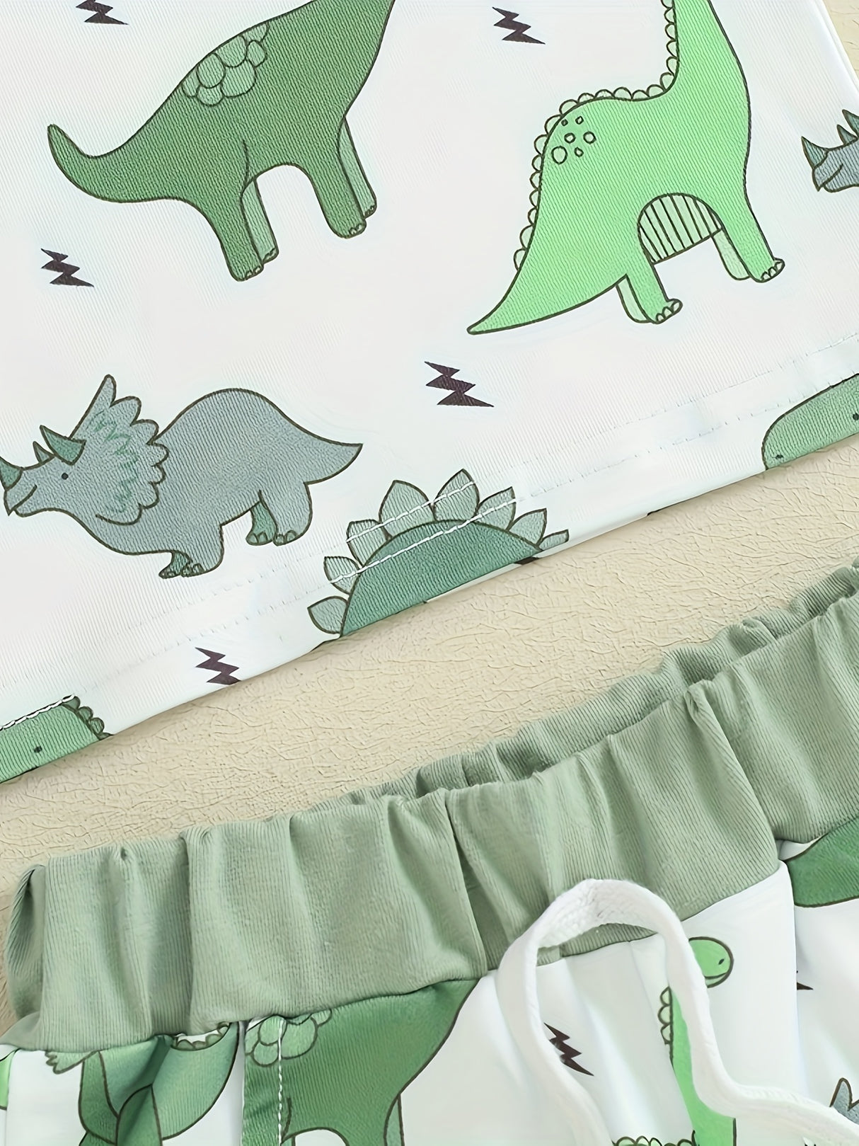 2-Piece Toddler Boys Set, Summer Outfit, Elastic Waist, Crew Neck Tank Top + Shorts, Casual Dinosaur Print Clothing Set