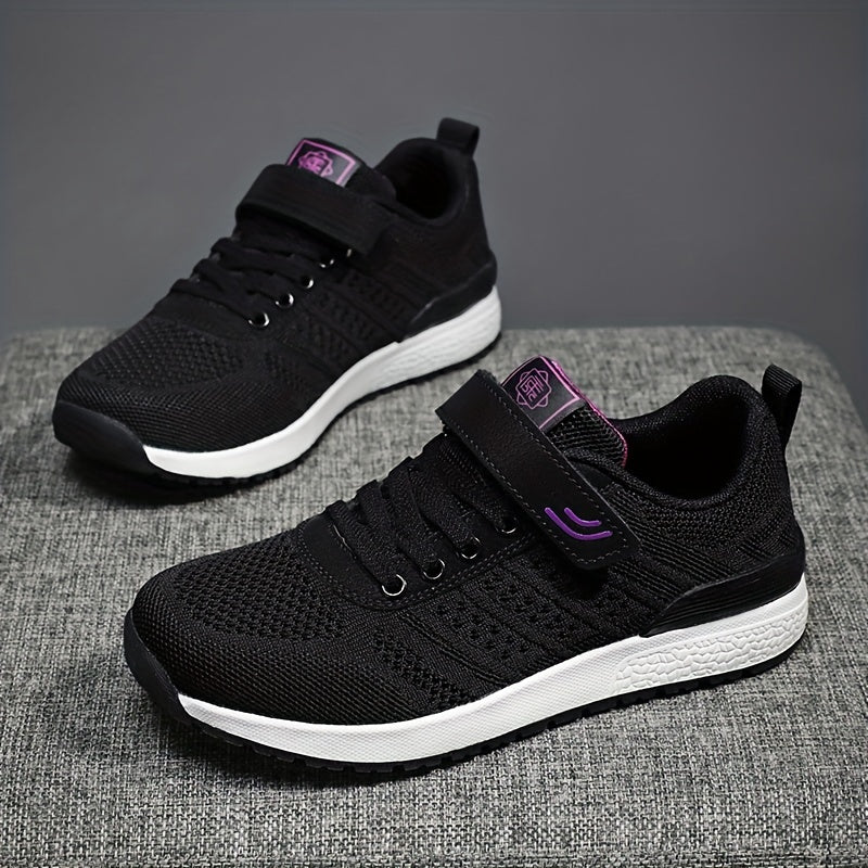 Women's Breathable Mesh Running Shoes - Lightweight, Non-Slip Sole for Casual & Walking, Fashionable Solid Color, Soft Bottom, New Model