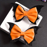 2pcs, Delicate Gothic Punk Bat Wings Design Hair Bows, Girls Halloween Style Casual Leisure Hair Accessories, Gift Photo Props