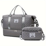 Large Capacity Travel Duffel Bag in Oxford Fabric, Portable Sports Gym Storage Bag, Weekend Overnight Bag for Women