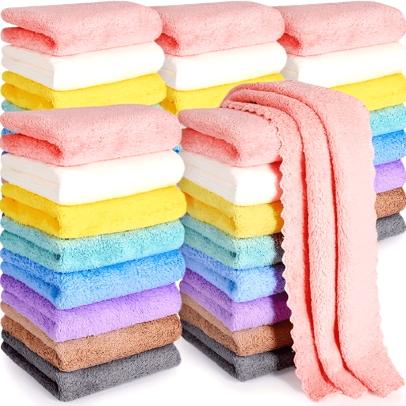 [Fast Arrival] 20pcs Soft Absorbent Fingertip Towels - Gentle Bathroom Essentials for Hand and Face, 9.8 * 9.8 Inches, Household Ordinary Handkerchiefs, Small Square Towels for Bathroom Supplies