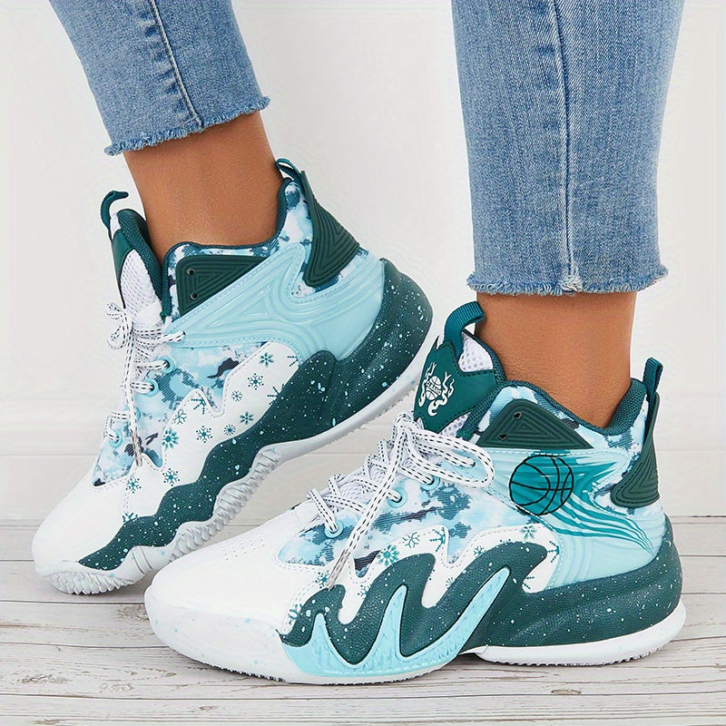 Women's Fashion Color Blocking Running Shoes - Non-Slip, Breathable, Shockproof Basketball Shoes for Comfort and Style!