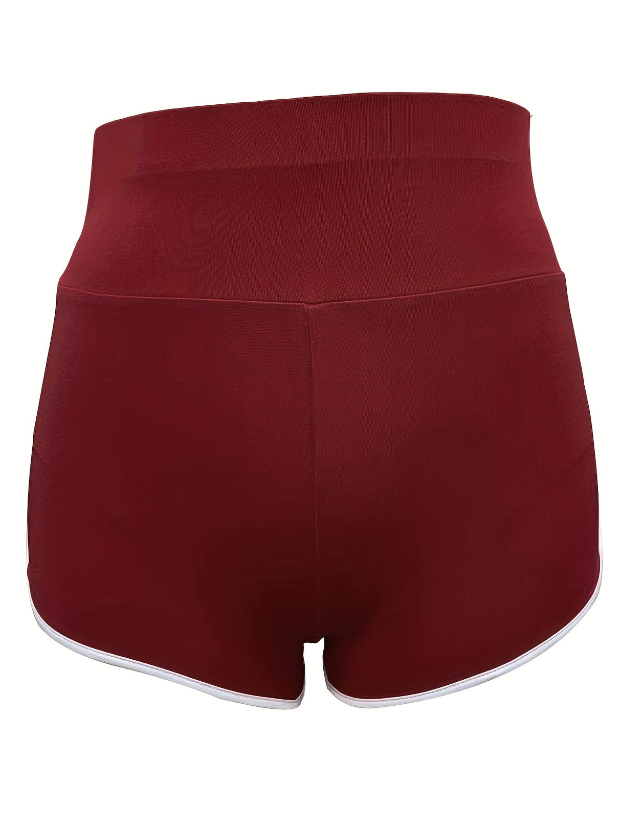 Ruched Contrast Trim Sport Shorts for Women, Casual Athletic Binding Shorts