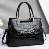 1pc Elegant Crocodile Pattern Leather Handbag, Multifunctional Crossbody Bag with Versatile Design for Women's Outdoor Travel