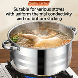 TAUFIKT 10pcs Set Of Stainless Steel Pots, Specifications Are 6.69/7.68/8.54/9.33/10.04inch, Stainless Steel Cooking Pot, 5 Pots + 5 Pot Lids, Suitable for Induction Cookers And Gas Stoves, Stainless Steel Double Handle with
