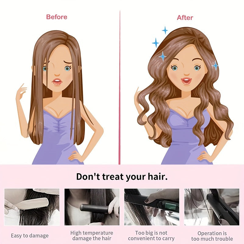 3pcs/Set Heatless Hair Curler Set - Effortlessly Create Beautiful Curls with No Heat Damage - Safe, Adjustable & Reusable Styling Tools for All Hair Types