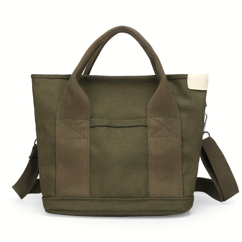 Elegant Canvas Tote Bag: Secure Zipper, Spacious & Lightweight - Perfect for Everyday Use & Comfort