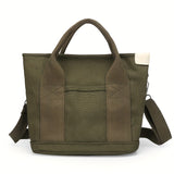 Elegant Canvas Tote Bag: Secure Zipper, Spacious & Lightweight - Perfect for Everyday Use & Comfort