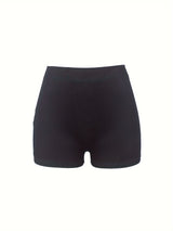 Sexy Letter & Palm Print Skinny Shorts for Women - Stretchy Polyester Blend, Machine Washable, Casual Fit