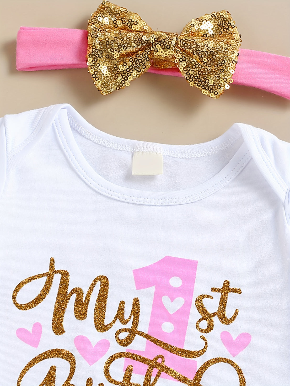 Baby Girl Birthday Cake Smash Outfit Toddler Girl My 1st Birthday Romper Tutu Skirt with Headband Clothes Set