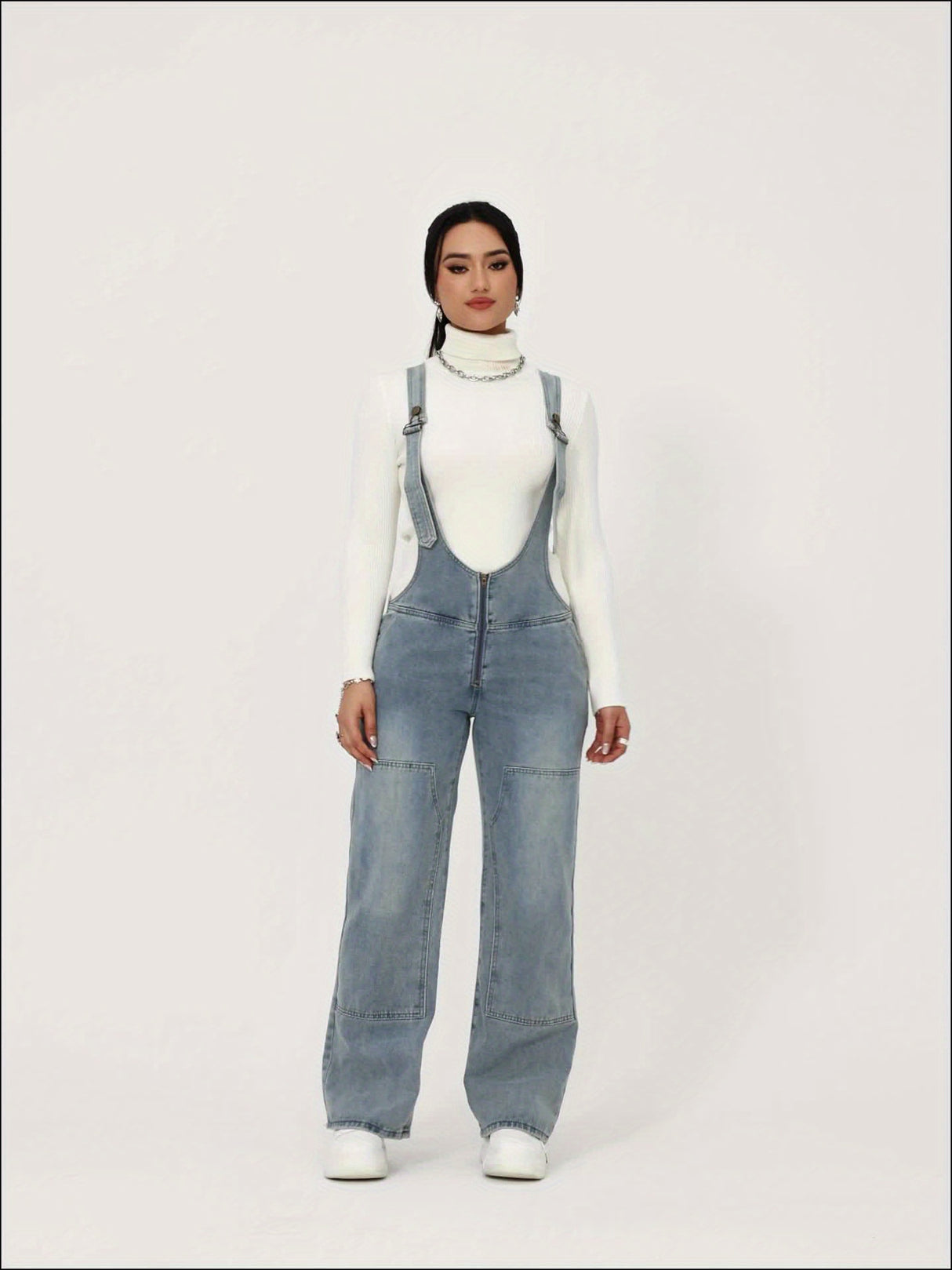 Women'S Clothing For Autumn And Summer, Women'S Summer Wear, Women'S Denim, Overalls, Adjustable Shoulder Straps, Loose Straight Legs, Wide-leg Denim Jumpsuits, Loose Jumpsuits