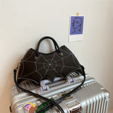 Bat Wing Shaped Crossbody Bag, Halloween Novelty Handbag, Gothic PU Leather Coin Purse