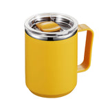 Ins Style Simple Office Water Cup with Lid and Handle Stainless Steel Afternoon Tea Coffee Mug