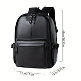 1pc Men's Fashion Travel Backpack, Student School Bag, PU Leather Casual Backpack