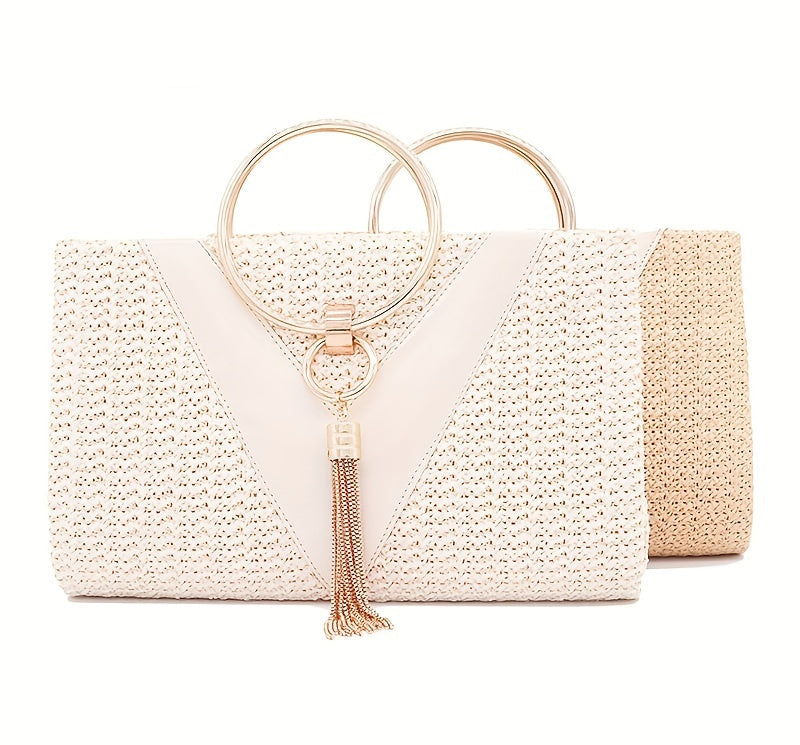 Stylish Chain Shoulder Bag, Retro Tassel Decor Braided Handbag, Versatile Banquet Evening Party Clutch Purse - Perfect for Carnival Mardi Gras Music Festival